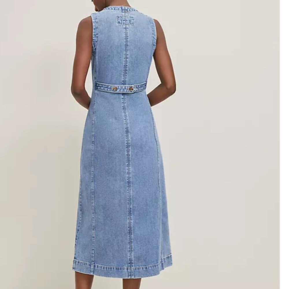 Ann Taylor Modern Denim Shirtdress / 10P Authentic Indigo NWT Orig 169 - Picture 2 of 8